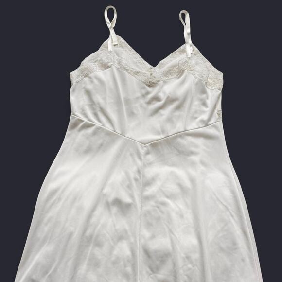 Vintage dainty lacy sheer slip dress sz 36 edwardian cottage delicate ethereal - Picture 7 of 8